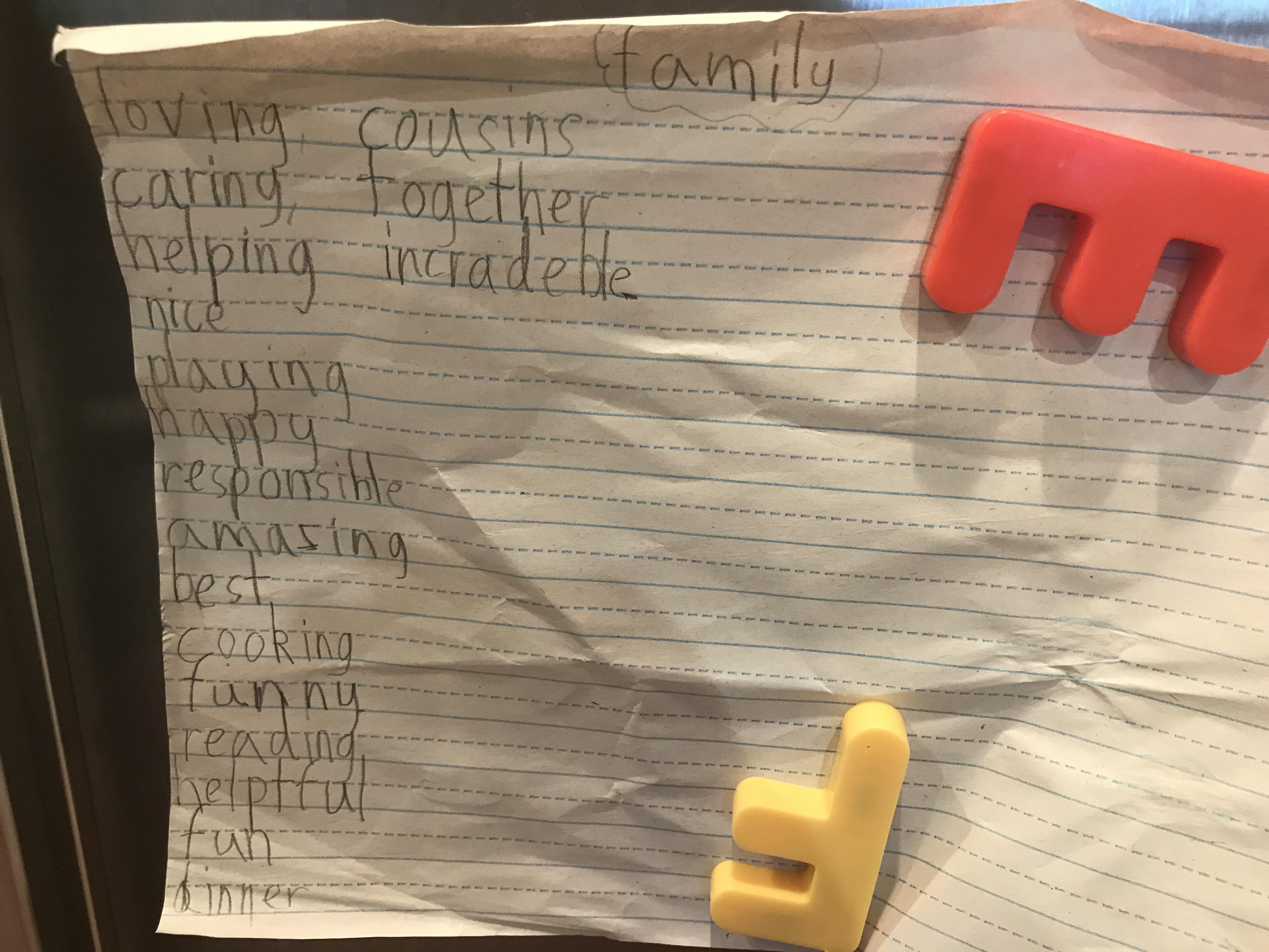 So happy that dinner and cousins made the list !!!