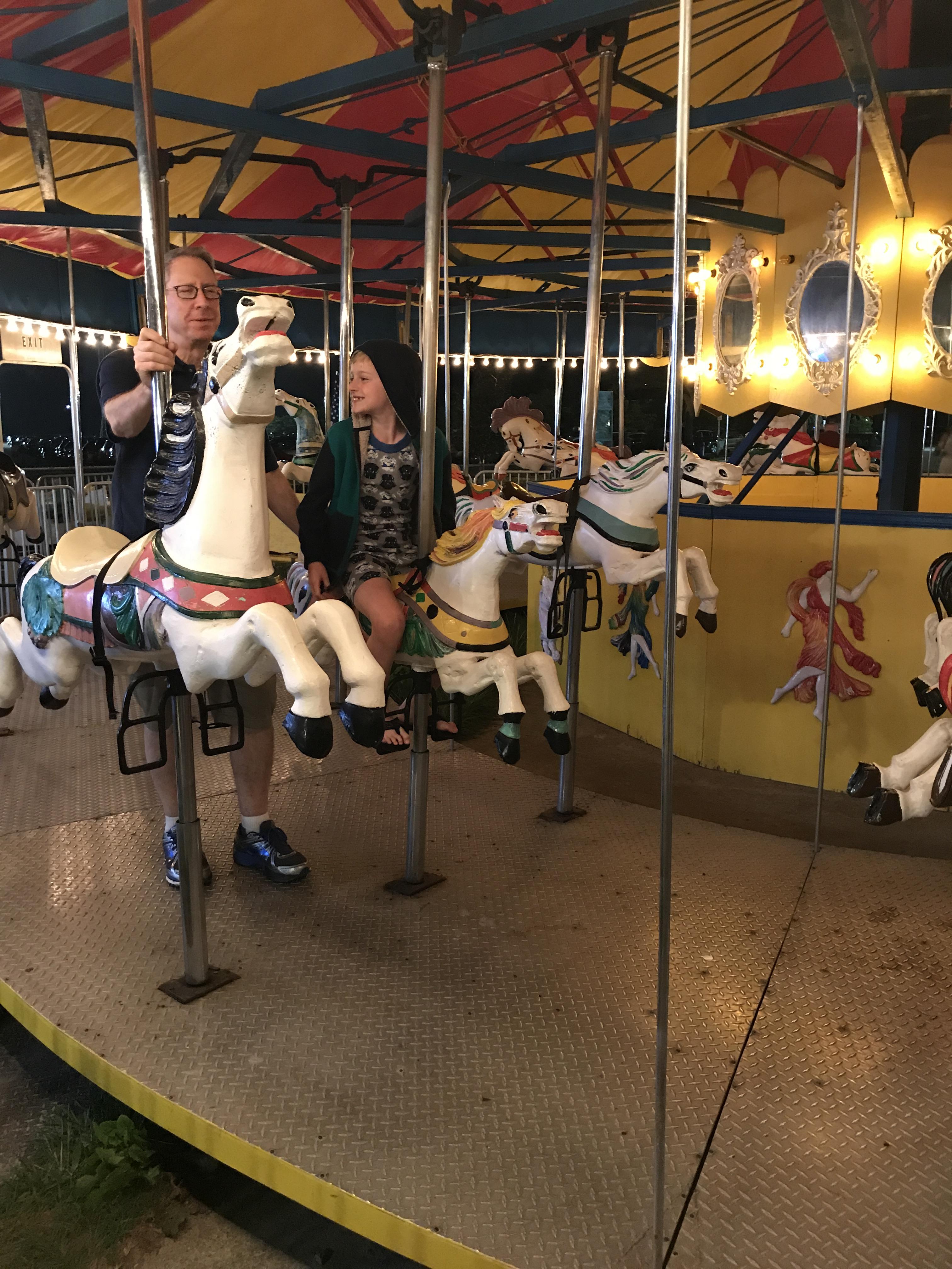 Board walk carousel followed by fireworks