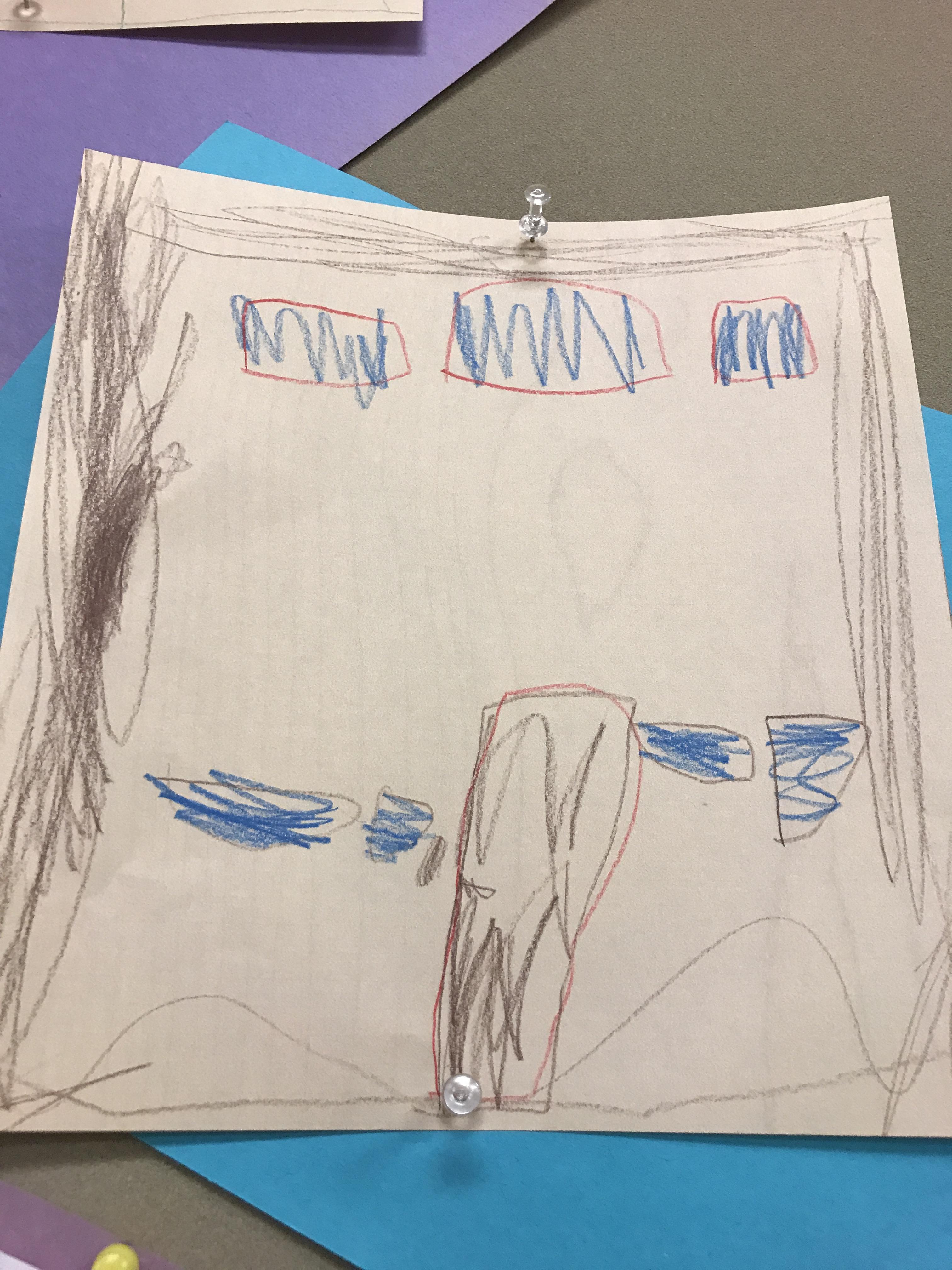 Charlie draws his house