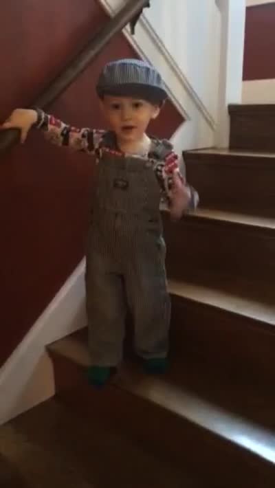 Walking down the steps