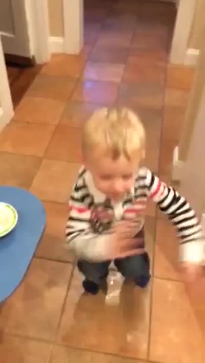 Dancing to boom clap in his head